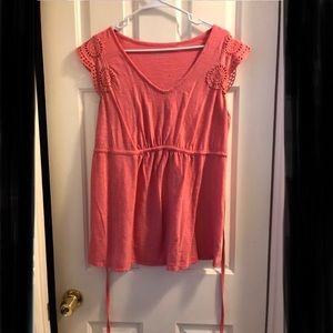 3/$15 Motherhood maternity coral short sleeve top